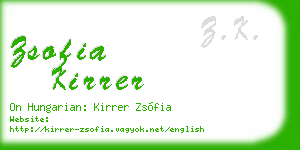 zsofia kirrer business card