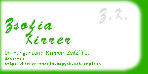 zsofia kirrer business card